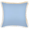 Cushion Cover-Coastal Fringe-Solid Blue White-60cm x 60cm