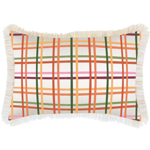 Cushion Cover-Coastal Fringe-Colour Mesh White-35cm x 50cm