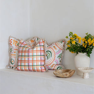 Cushion Cover-Coastal Fringe-Colour Mesh White-45cm x 45cm