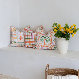 Cushion Cover-Coastal Fringe-Colour Mesh White-45cm x 45cm
