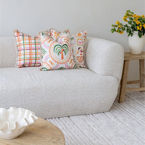 Cushion Cover-Coastal Fringe-Colour Mesh White-45cm x 45cm