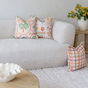Cushion Cover-Coastal Fringe-Colour Mesh White-45cm x 45cm