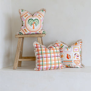 Cushion Cover-Coastal Fringe-Colour Mesh White-45cm x 45cm
