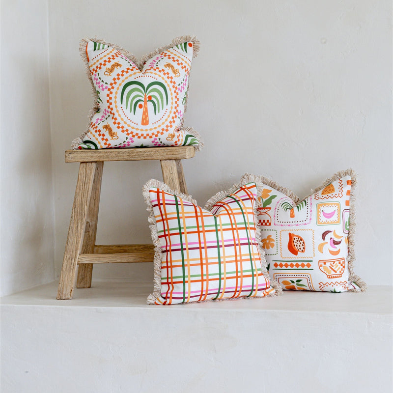 Cushion Cover-Coastal Fringe-Colour Mesh White-45cm x 45cm