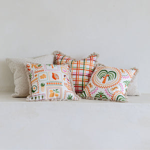 Cushion Cover-Coastal Fringe-Colour Mesh White-45cm x 45cm