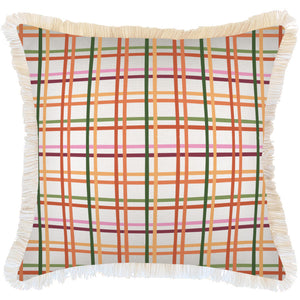 Cushion Cover-Coastal Fringe-Colour Mesh White-60cm x 60cm