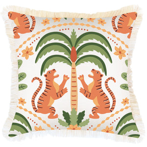 Cushion Cover-Coastal Fringe-Tiger Tree White-45cm x 45cm