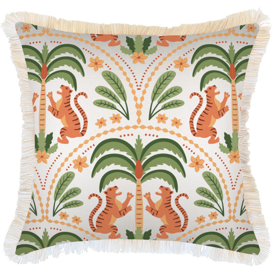 Cushion Cover-Coastal Fringe-Tiger Tree White-60cm x 60cm