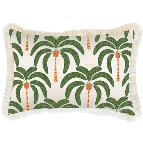 Cushion Cover-Coastal Fringe Black-Jungle Peach-60cm x 60cm