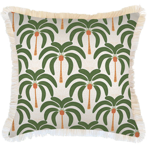 Cushion Cover-Coastal Fringe Black-Jungle Peach-60cm x 60cm