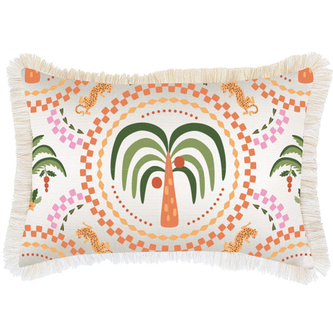 Cushion Cover-Coastal Fringe Natural-Seminyak Blush-35cm x 50cm