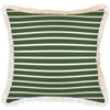 Cushion Cover-Coastal Fringe-Hampton Stripe Dark Green White-60cm x 60cm