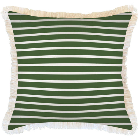 Cushion Cover-Coastal Fringe Black-Jungle Peach-60cm x 60cm