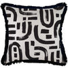 Cushion Cover-Coastal Fringe Black-Abstract Black-60cm x 60cm