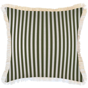 Cushion Cover-Coastal Fringe-Candy Stripe Eucalyptus-60cm x 60cm