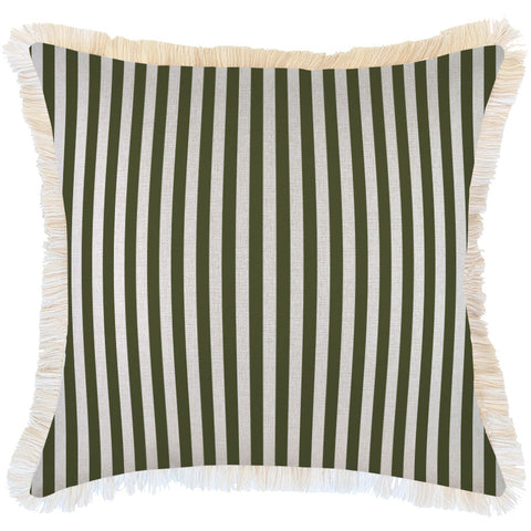 Cushion Cover-Coastal Fringe Black-Jungle Peach-60cm x 60cm