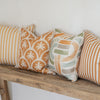 Cushion Cover-Coastal Fringe-Candy Stripe Mustard-45cm x 45cm