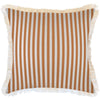 Cushion Cover-Coastal Fringe-Candy Stripe Rust-60cm x 60cm