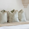 Cushion Cover-Coastal Fringe-Candy Stripe Sage-45cm x 45cm