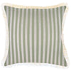 Cushion Cover-Coastal Fringe-Candy Stripe Sage-45cm x 45cm
