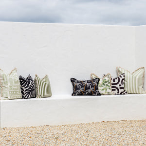 Cushion Cover-Coastal Fringe-Candy Stripe Sage-60cm x 60cm