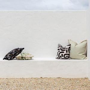 Cushion Cover-Coastal Fringe-Candy Stripe Sage-60cm x 60cm