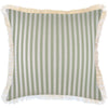 Cushion Cover-Coastal Fringe-Candy Stripe Sage-60cm x 60cm