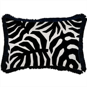 Cushion Cover-Coastal Fringe Black-Casa Palms Black-35cm x 50cm