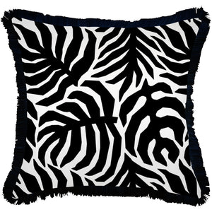 Cushion Cover-Coastal Fringe Black-Casa Palms Black-60cm x 60cm