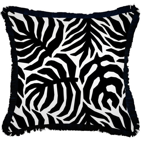 Cushion Cover-Coastal Fringe Black-Castaway-45cm x 45cm