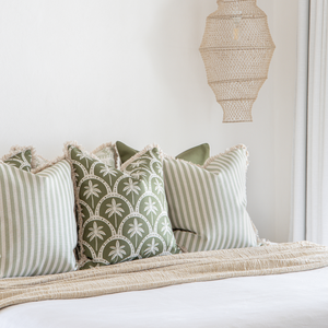 Cushion Cover-Coastal Fringe-Corfu Euclayptus-45cm x 45cm
