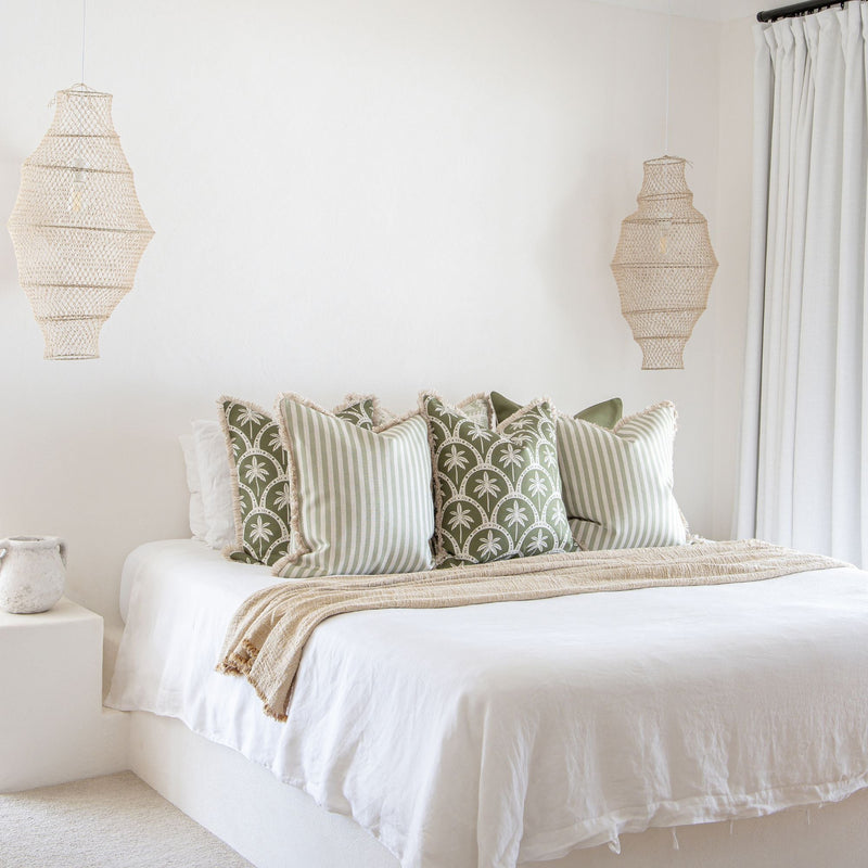 Cushion Cover-Coastal Fringe-Corfu Euclayptus-45cm x 45cm