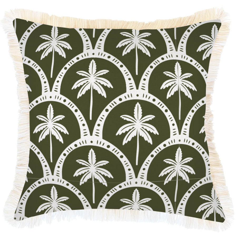 Cushion Cover-Coastal Fringe-Corfu Euclayptus-45cm x 45cm