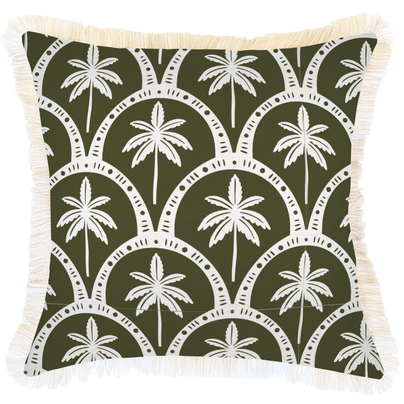 Cushion Cover-Coastal Fringe-Corfu Euclayptus-45cm x 45cm