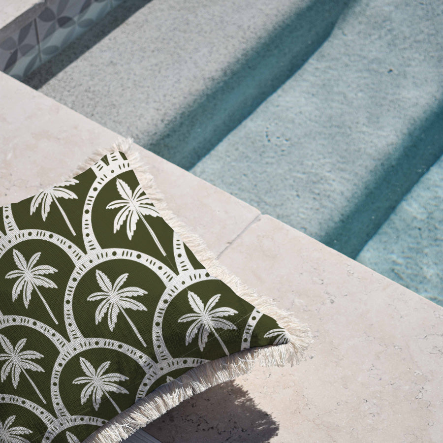 Cushion Cover-Coastal Fringe-Corfu Euclayptus-45cm x 45cm