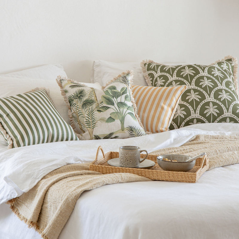 Cushion Cover-Coastal Fringe-Corfu Euclayptus-60cm x 60cm