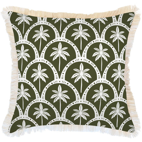 Cushion Cover-Coastal Fringe Black-Jungle Peach-60cm x 60cm