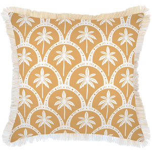 Cushion Cover-Coastal Fringe-Corfu Mustard-60cm x 60cm