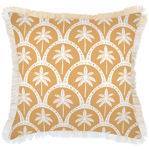 Cushion Cover-Coastal Fringe-Casa Palms Gold White-35cm x 50cm