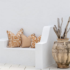 Cushion Cover-Coastal Fringe-Corfu Rust-45cm x 45cm
