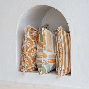 Cushion Cover-Coastal Fringe-Corfu Rust-45cm x 45cm