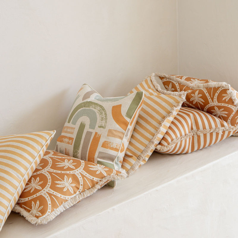 Cushion Cover-Coastal Fringe-Corfu Rust-45cm x 45cm