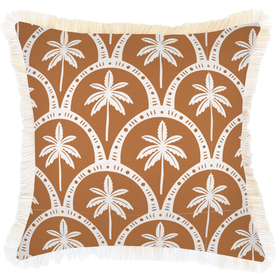 Cushion Cover-Coastal Fringe-Corfu Rust-45cm x 45cm
