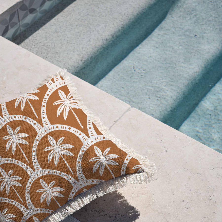 Cushion Cover-Coastal Fringe-Corfu Rust-45cm x 45cm