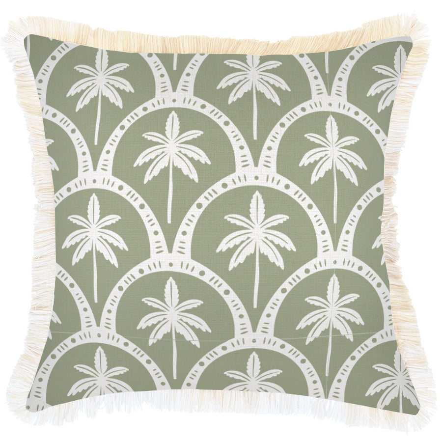 Cushion Cover-Coastal Fringe-Corfu Sage-45cm x 45cm