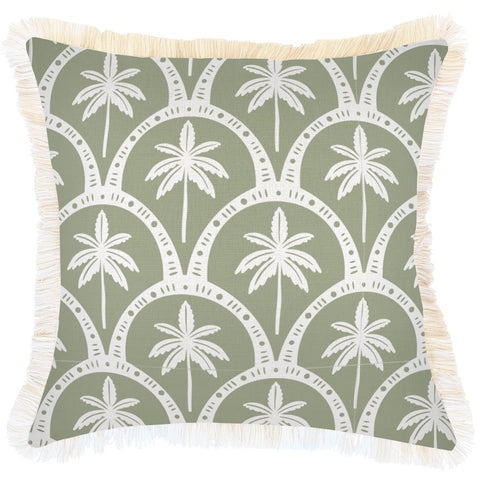 Cushion Cover-Coastal Fringe Black-Jungle Peach-60cm x 60cm