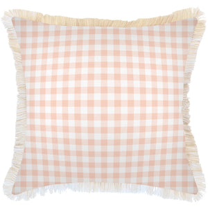 Cushion Cover-Coastal Fringe-Ginglam Peach-60cm x 60cm
