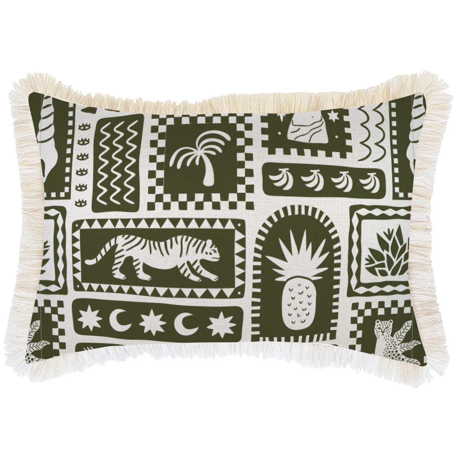 Cushion Cover-Coastal Fringe-Naxos Eucalyptus-35cm x 50cm