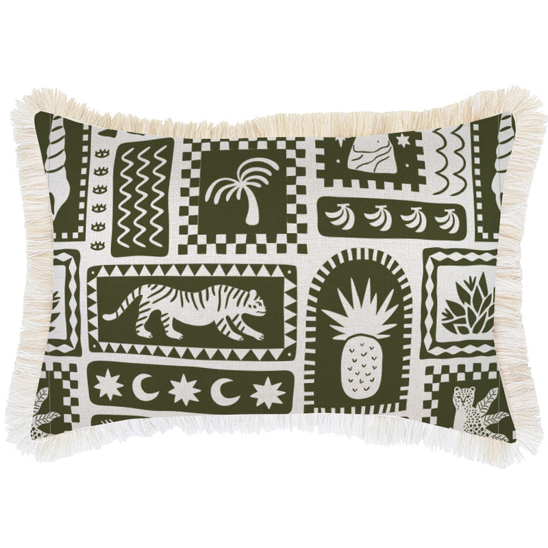 Cushion Cover-Coastal Fringe-Naxos Eucalyptus-35cm x 50cm