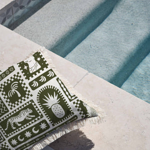 Cushion Cover-Coastal Fringe-Naxos Eucalyptus-60cm x 60cm